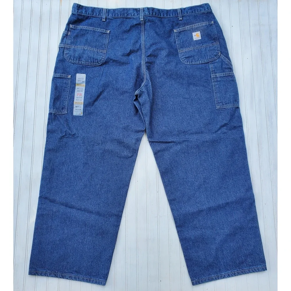 Carhartt FRB13 DNM Flame Resistant Denim Dungaree Jeans Mens 48x30 Blue NWT